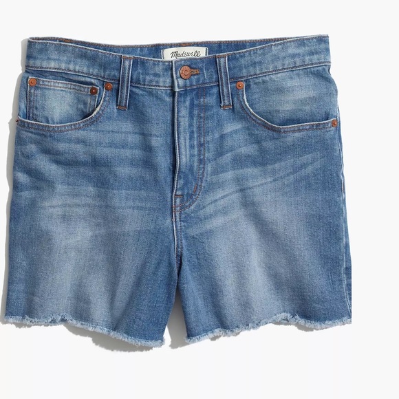 Madewell High-Rise Denim Boyshorts Style F1607 Raw Hem Size 28 - Picture 2 of 8